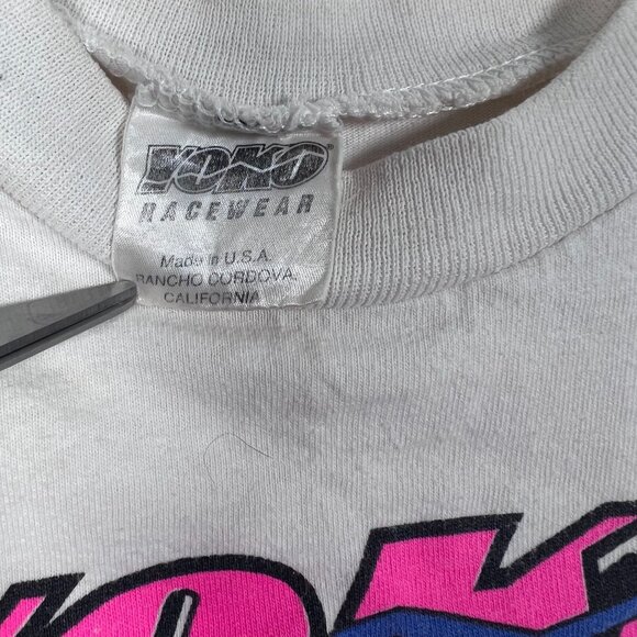 Yoko Racewear Long sleeve 100% Cotton XL VTG 90s Distressed Graphic Print Logo - Picture 2 of 16